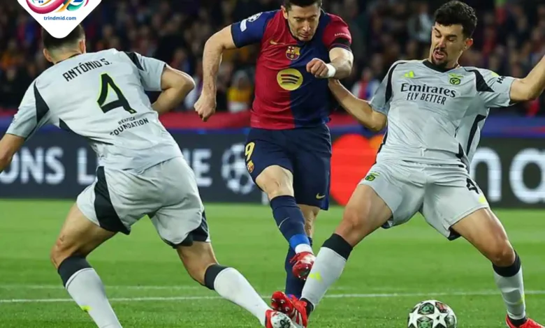 مباراة نارية بين برشلونة وبنفكيا من دوري أبطال أوروبا ثمن النهائي