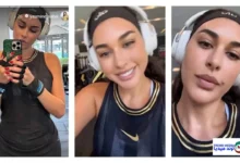 الفنانة ياسمين صبري تشارك محبيها صورها من النادي الرياضي