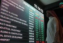 رسم بياني يوضح أداء مؤشر سوق الأسهم السعودية الرئيسي خلال الجلسة الأخيرة.