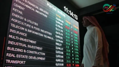 رسم بياني يوضح أداء مؤشر سوق الأسهم السعودية الرئيسي خلال الجلسة الأخيرة.