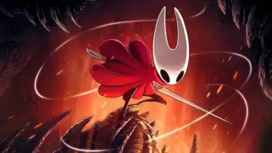 لقطة شاشة للعبة Hollow Knight Silksong تعرض واجهة اللعبة وشخصياتها الرئيسية على منصة Steam.