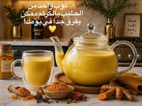 Golden milk a drink made from a natural herb pro