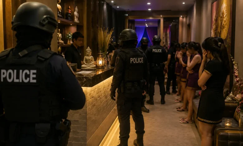 تفكيك شبكة دعارة داخل مركز تدليك بمراكش وتوقيف 18 شخصاً 1 54332211